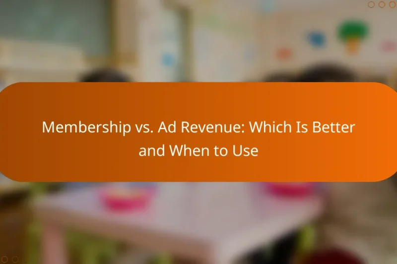 Membership vs. Ad Revenue: Which Is Better and When to Use