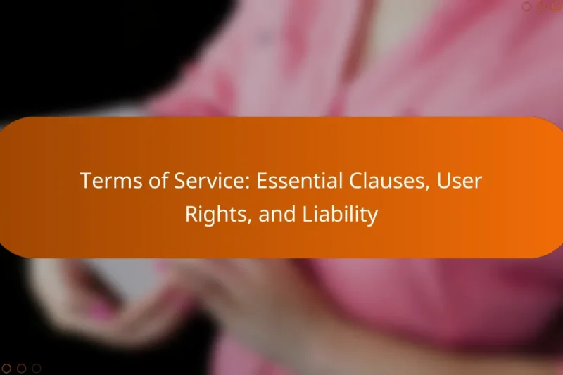 Terms of Service: Essential Clauses, User Rights, and Liability