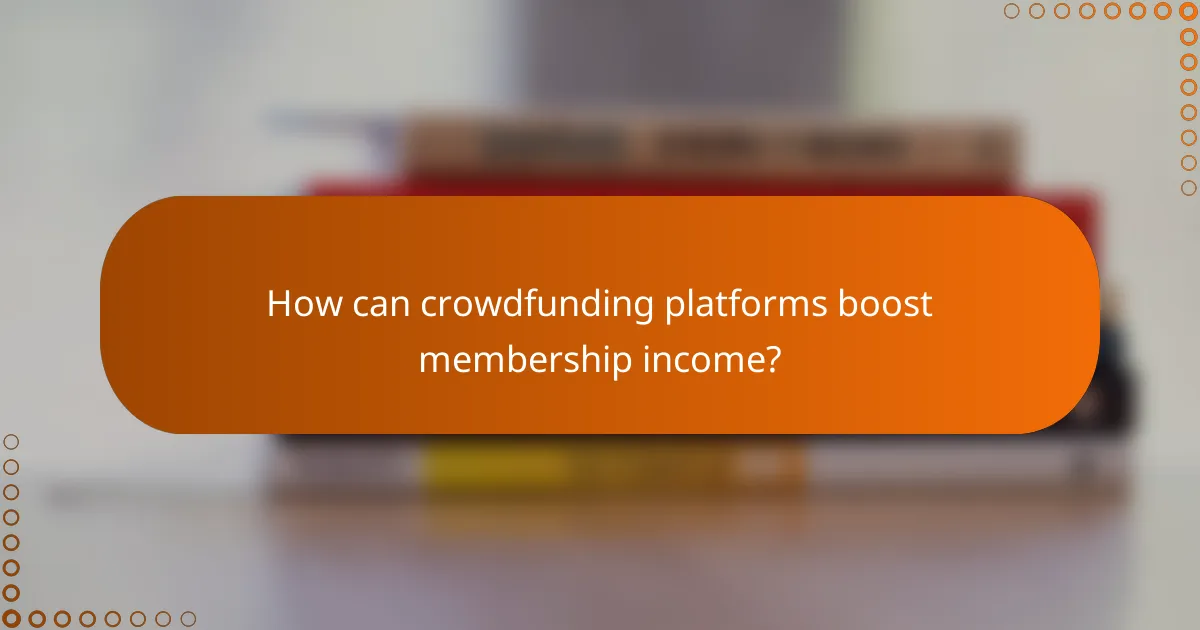 How can crowdfunding platforms boost membership income?