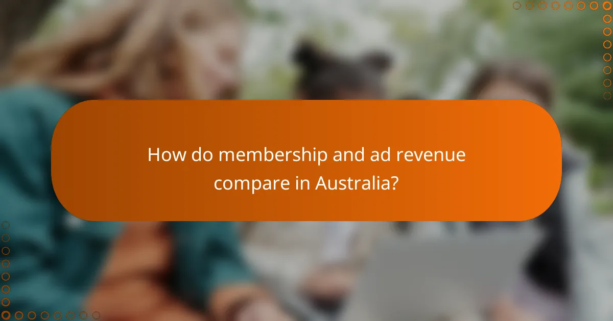 How do membership and ad revenue compare in Australia?