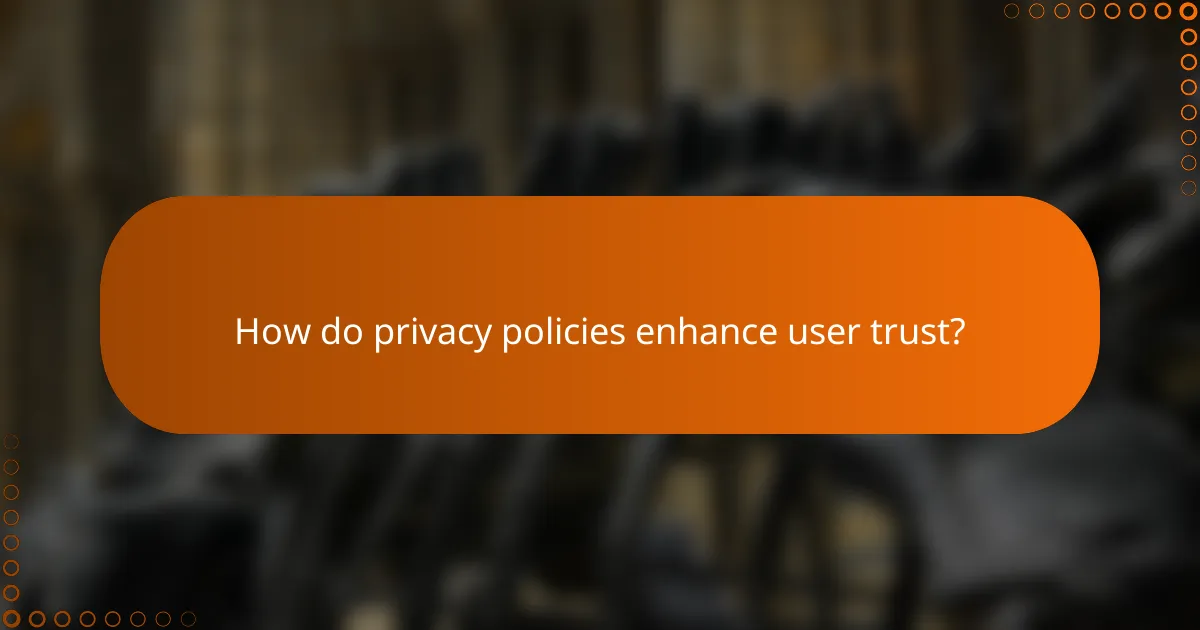 How do privacy policies enhance user trust?