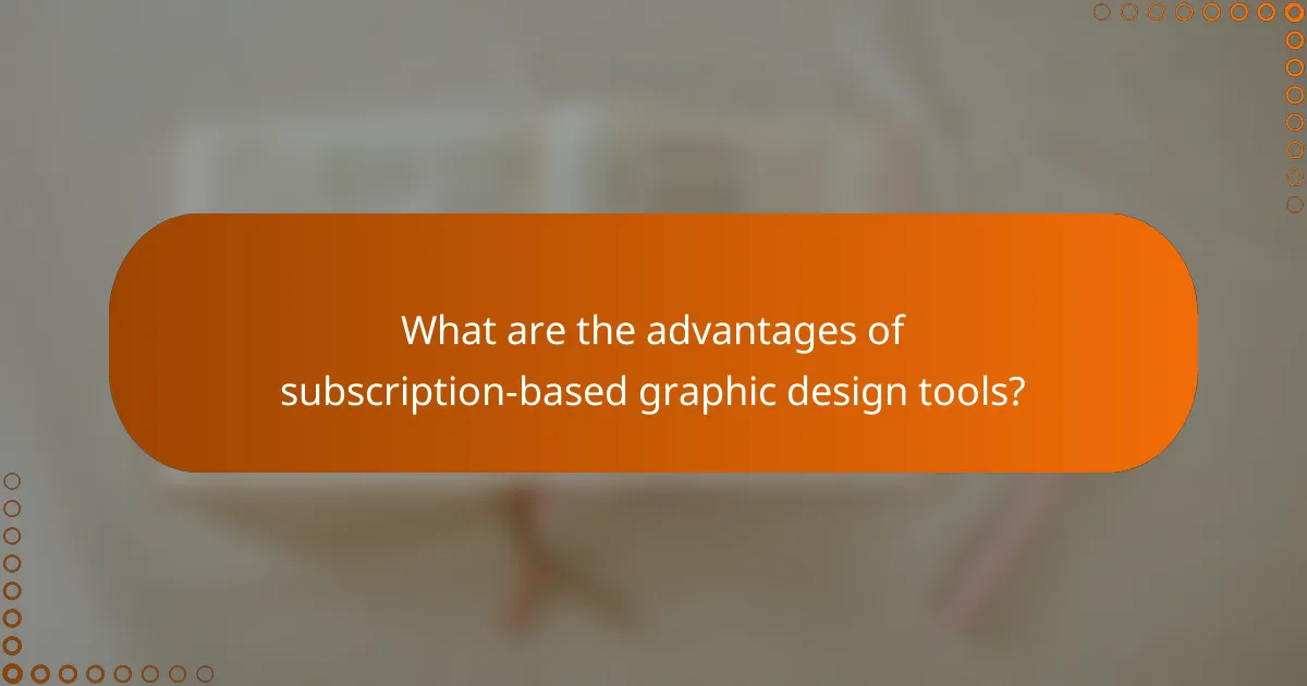 What are the advantages of subscription-based graphic design tools?