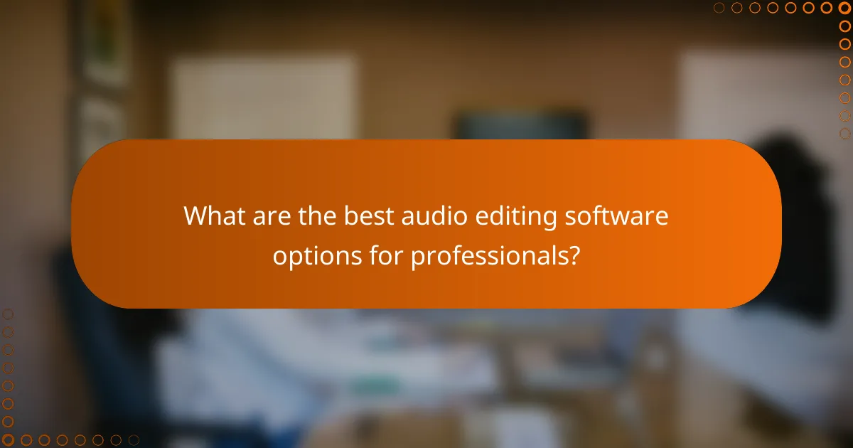 What are the best audio editing software options for professionals?