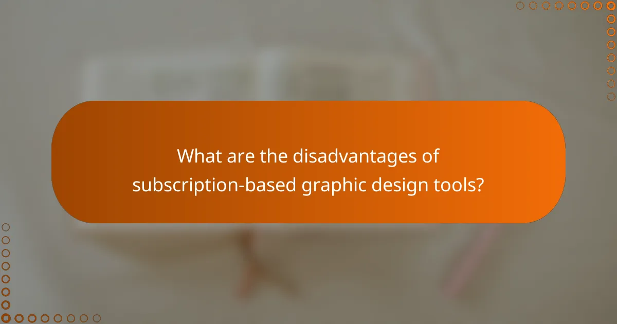 What are the disadvantages of subscription-based graphic design tools?