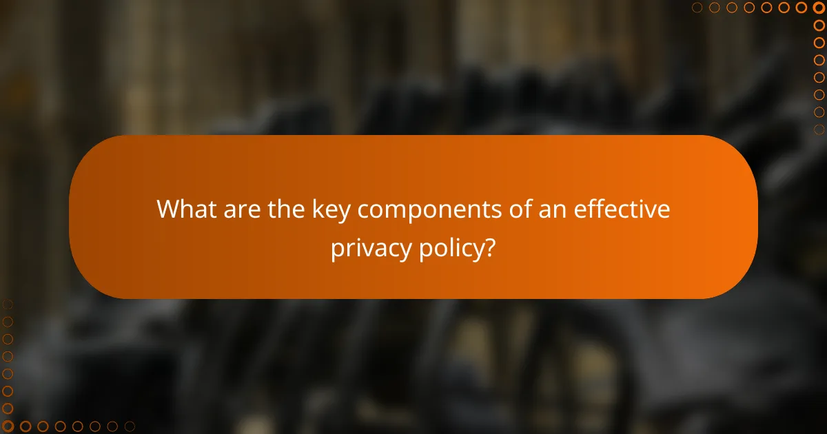 What are the key components of an effective privacy policy?