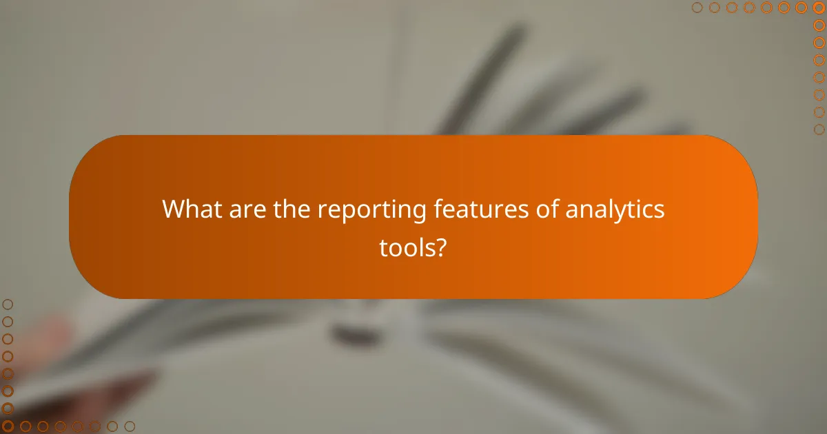 What are the reporting features of analytics tools?
