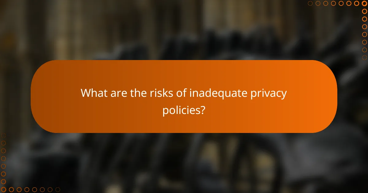 What are the risks of inadequate privacy policies?
